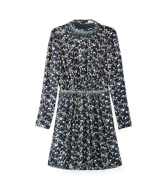 Tory Burch torrence print DRESS in Sandshell Nouveau Flower A