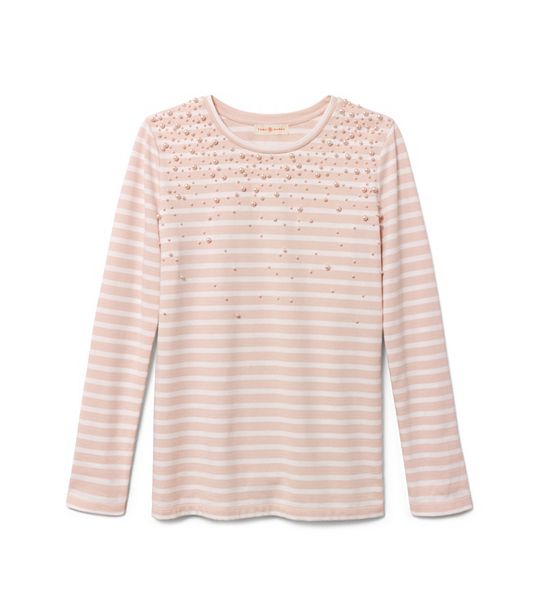 Tory Burch carrie TEE in Sandshell/White French Stripe B