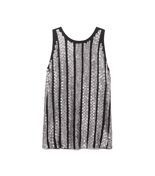 Tory Burch julya TOP in Black with Silver Sequins