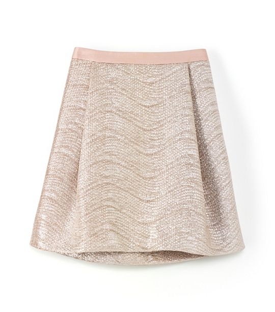 Tory Burch Woven kathleen SKIRT in Gold