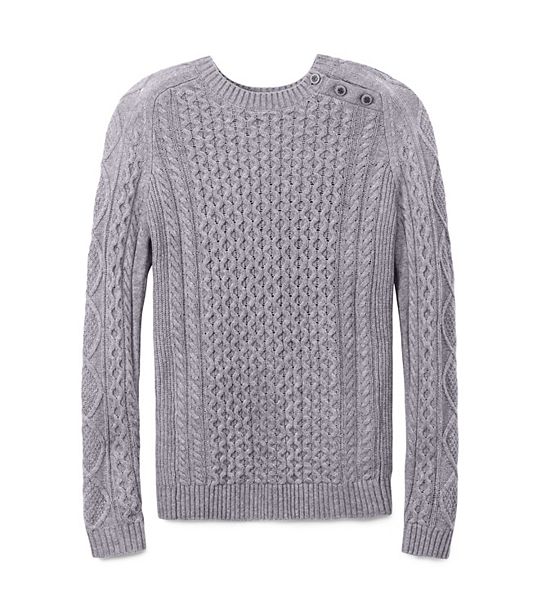 Tory Burch amirah SWEATER in LIGHT GRAY MELANGE