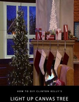 Learn how to DIY the gorgeous light up canvas tree that Clinton Kelly and Jesse Palmer made on "The Chew". This gorgeous craft project will make the perfect Christmas gift! It'll look amazing on your mantel as well.