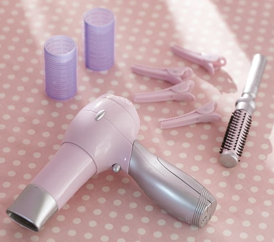 Doll Hair Accessories (Blowdryer, Clips, Brush, Curlers). Pottery Barn KIds