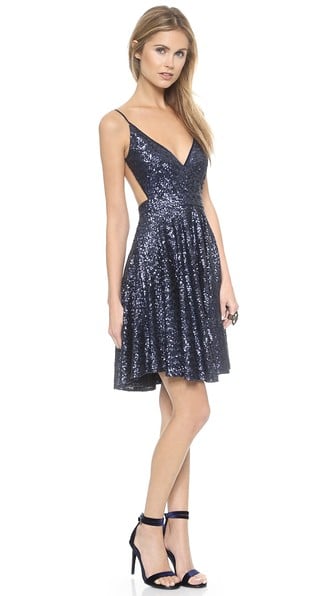 ONE by Contrarian Bibb Sequin Mini Dress in Navy Blue