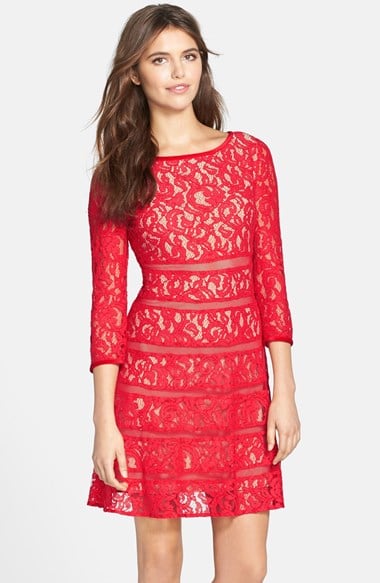 ERIN erin fetherston 'Sylvie' Lace Fit & Flare Dress in Scarlet
