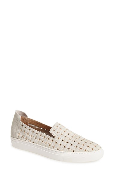 Rachel Zoe 'Burke' Woven Calf Hair Slip-On (Women) in White