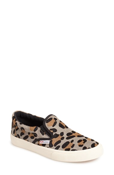 Superga Calf Hair Slip-On Sneaker (Women) in Leopard print