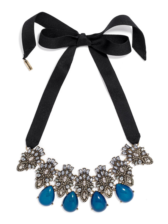 JASMINE RIBBON NECKLACE with Indigo Cabochons BaubleBar