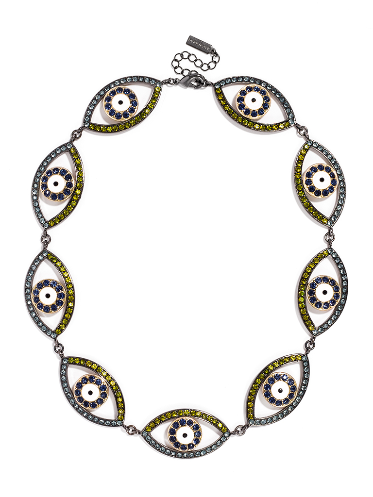BaubleBar EVIL EYE SAPPHIRE SEER STRAND Statement Necklace