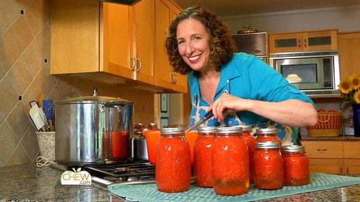 Mrs. Wheelbarrow of Mrs. Wheelbarrow's Kitchen shows chef Carla Hall how to can tomatoes! Is it summer yet? I'm ready now!!!