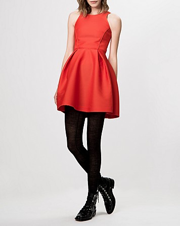 Maje Dress - Grease Fit and Flare in Red