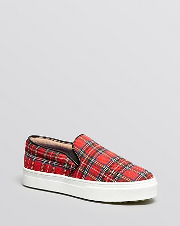 Jeffrey Campbell Tartan Plaid Flat Slip On Sneakers - Sarlo 