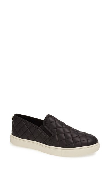 Steve Madden 'Ecentrcq' Quilted Slip On Sneaker (Women) in Black