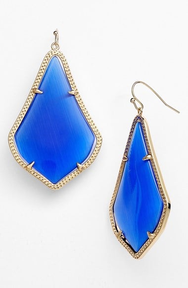 Kendra Scott 'Alexandra' Large Drop Earrings in Cobalt Catseye/Gold