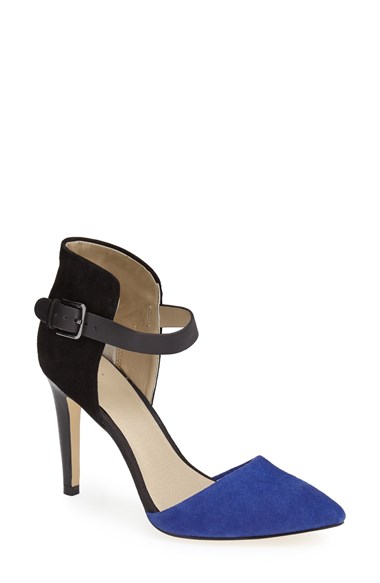 BP. 'Xenia' Pointy Toe Pump (Women) in Cobalt and Black