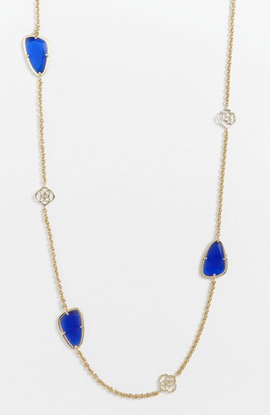 Kendra Scott 'Kinley' Long Station Necklace (Nordstrom Exclusive) in Cobalt/Gold