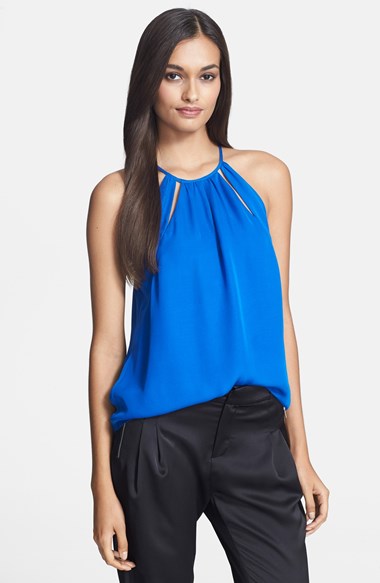 Parker 'Kasos' Silk Tank Top in Cobalt