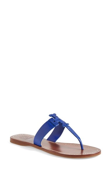 Tory Burch 'Moore' Leather Thong Sandal (Women) (Nordstrom Exclusive) in Cobalt