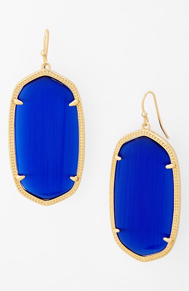 Kendra Scott 'Danielle - Large' Oval Statement Earrings in Cobalt