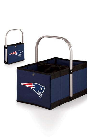 Picnic Time 'Urban Basket' Football Print Collapsible Canvas New England Patriots Tote