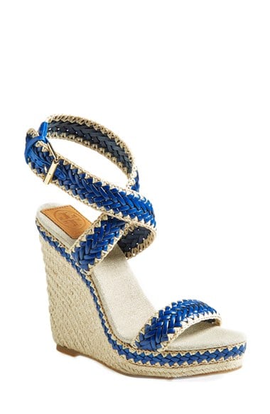 Tory Burch 'Lilah' Espadrille Wedge Sandal (Women) in Cobalt/Natural