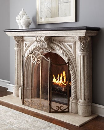 Rope-Edge Fireplace Mantel