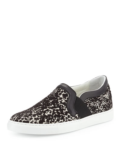 Lanvin Jacquard Slip-On Sneaker, Black