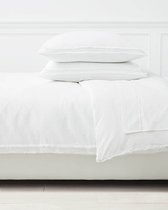 Serena and Lily Mar Vista Matelassé Duvet Cover White Fringe sale