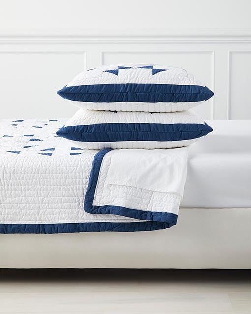 Serena and Lily Sweetwater Quilt White Blue traditional americana sale