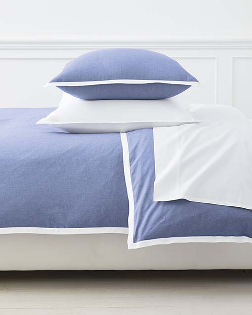 Serena and Lily Wainscott Oxford Weave Duvet Cover Chambray serena and lily sale