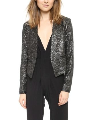 Lovers + Friends Parker Blazer in Gunmetal