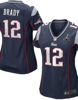 New England Patriots Women's Tom Brady Nike Navy Blue Super Bowl XLIX Game Jersey
