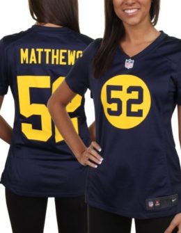 Nike Clay Matthews Green Bay Packers Women's Navy Blue Game Jersey