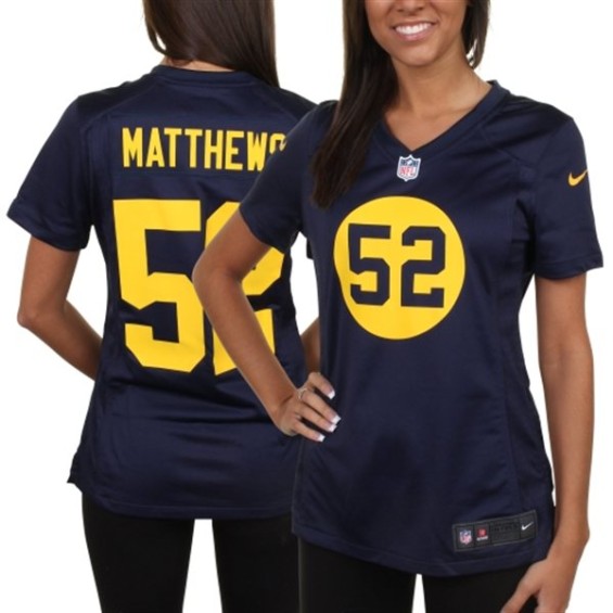 Nike Clay Matthews Green Bay Packers Women's Navy Blue Game Jersey