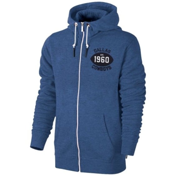 Dallas Cowboys Ladies Washed Full Zip Hoodie - Royal Blue