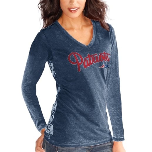 Touch by Alyssa Milano New England Patriots Women's Navy Blue Audrey Long Sleeve T-Shirt