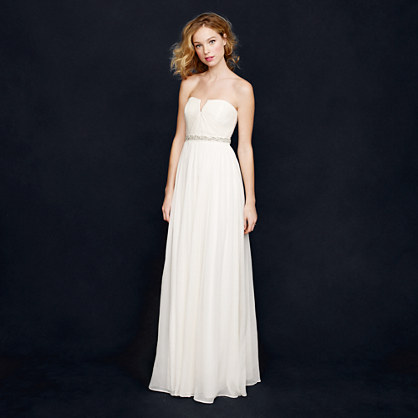 J.Crew Strapless NADIA Wedding Gown with Beaded Detail item 02176 in Ivory