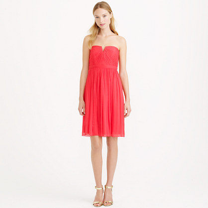 J.Crew NADIA BRIDESMAID DRESS IN SILK CHIFFON item 02982 in Strawberry Red
