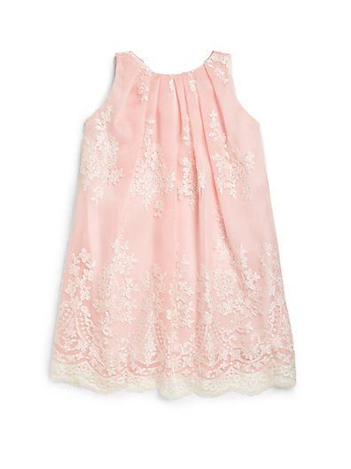 Helena and Harry Little Girl's Lace Dress in Pink