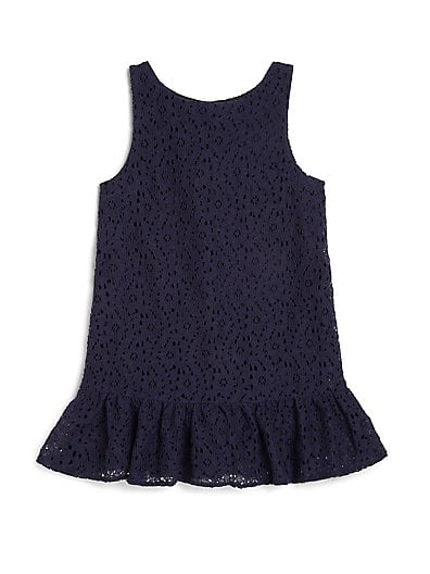 Ralph Lauren Toddler Girl's Lace Dress in Newport Navy
