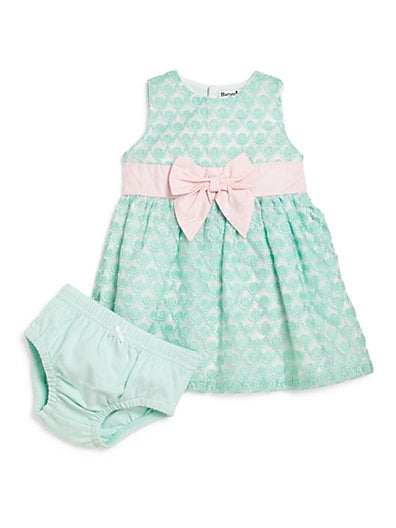 Hartstrings Infant's Embroidered Organza Dress & Bloomers in Turquoise and Pink