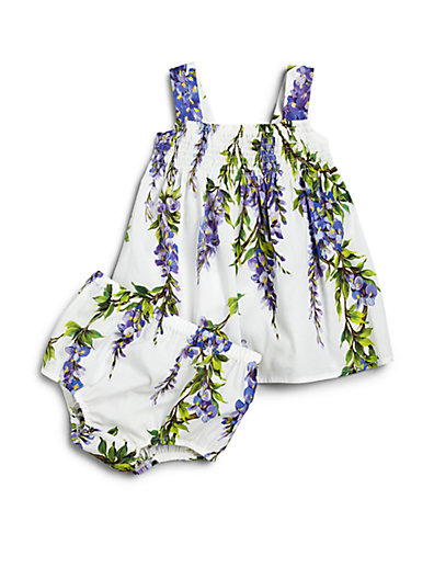 Dolce & Gabbana Infant's Floral-Print Dress & Bloomers Set