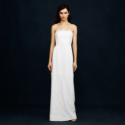 J.Crew Strapless EYELASH LACE Wedding Gown item 09703 in Ivory