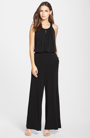 Marc New York by Andrew Marc Print Jersey Jumpsuit in Black