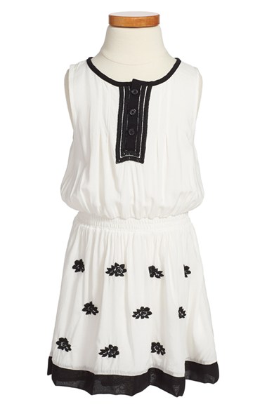 Ella Moss 'Riley' Sleeveless Dress (Little Girls) in White and Black