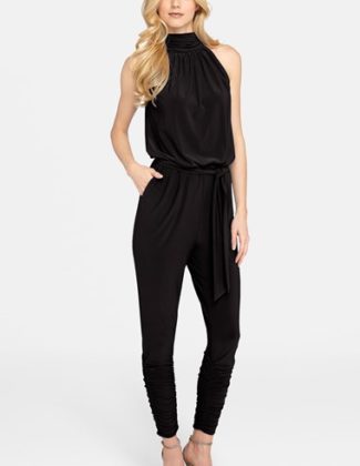Catherine Catherine Malandrino 'Edie' Sleeveless Jumpsuit in Black