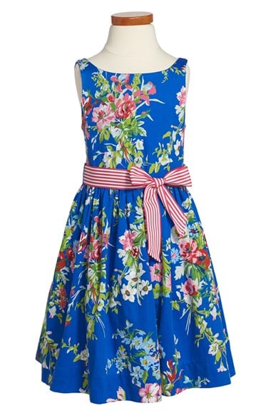 Ralph Lauren Floral Dress (Toddler Girls & Little Girls) in Blue Multi