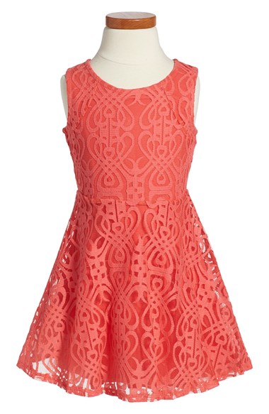 Ella Moss Girl Ella Moss 'Chloe' Sleeveless Dress (Little Girls) in Hot Pink