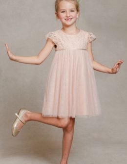 Jenny Yoo 'April' Lace & Tulle Dress (Toddler, Little Girls & Big Girls) in Blush