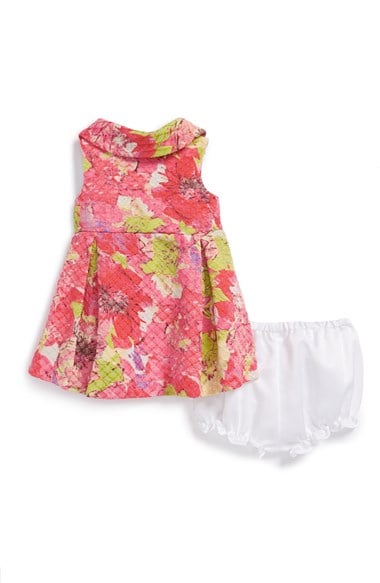 Pippa & Julie Sleeveless Floral Dress & Bloomers (Baby Girls) in Pink